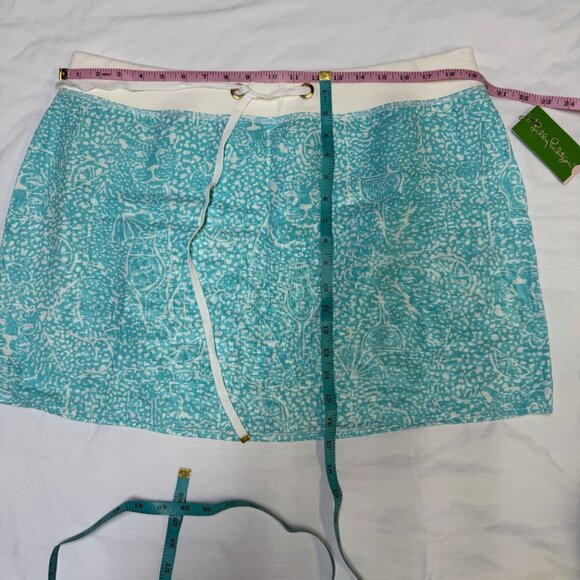 Lilly Pulitzer Hayden Skirt XL Shorely Blue Ice Cake NWT Linen - Picture 8 of 10